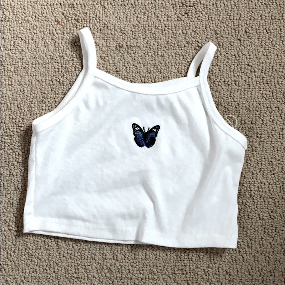 butterfly cropped tank top